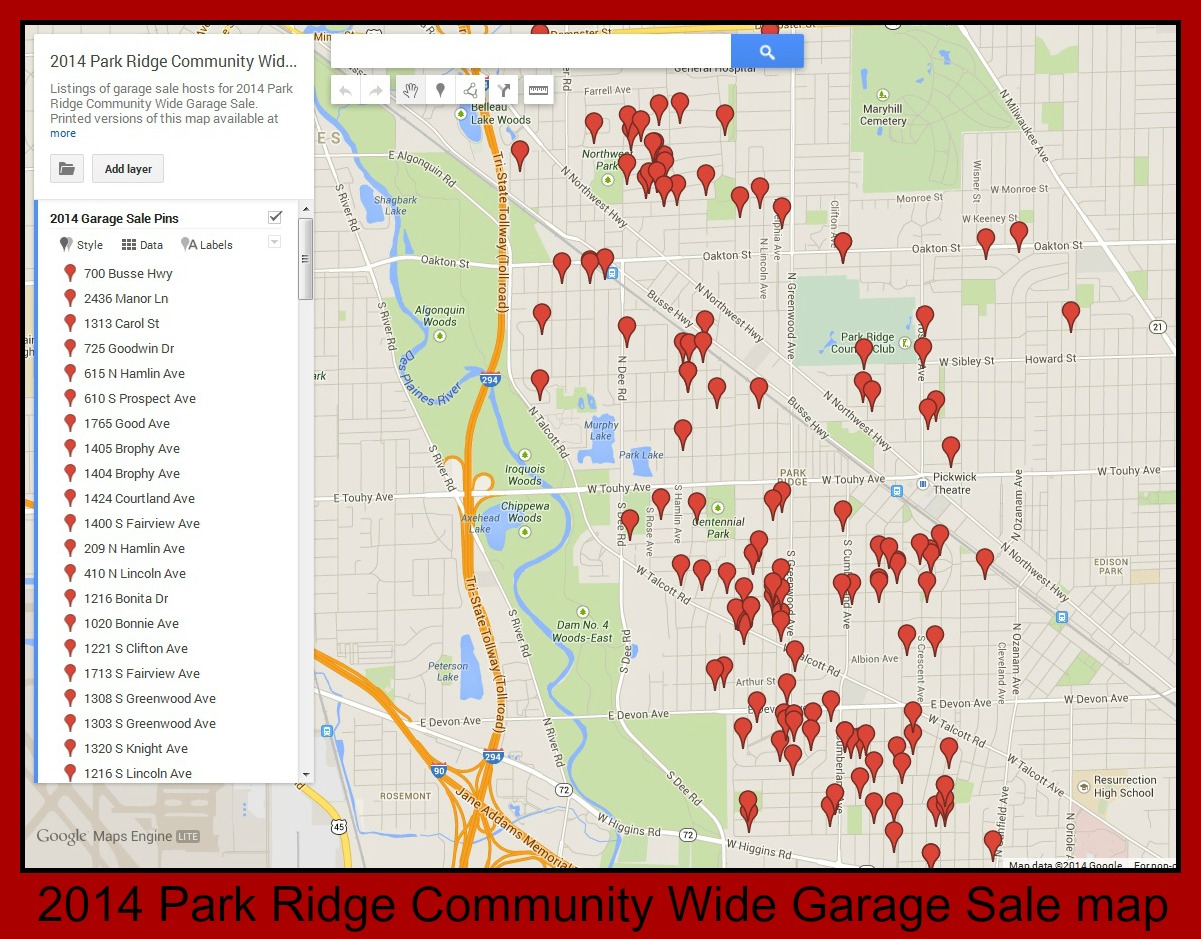 Early Version of Garage Sale map is READY! | Park Ridge Community Wide ...